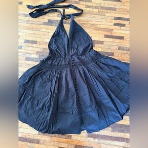 Free People Black Halter Dress M